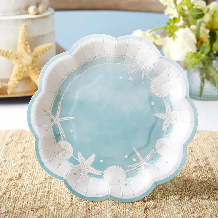 BEACH THEME SET OF 16 PLATES