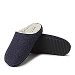 Dearfoams Men's Microwool Clog with Molded Footbed Slipper, Navy, Small