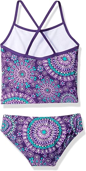 Kanu Surf Girls' Big Melanie Tankini Swimsuit, Purple, 14