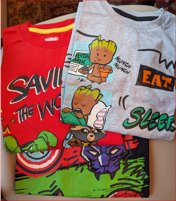 Marvel Avengers Big Boys 3 Pack T-Shirts Gray/Black/Red 10-12