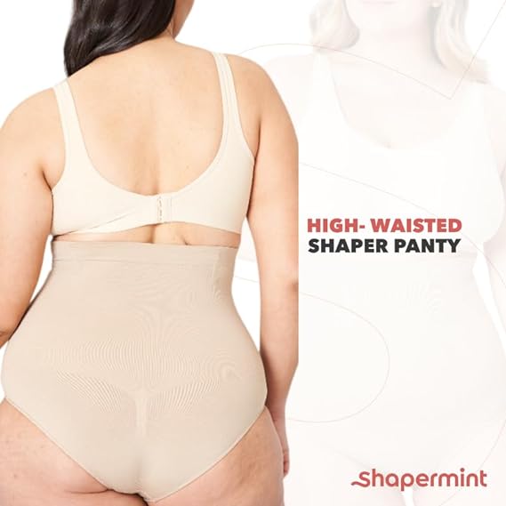 SHAPERMINT Body Shaper Tummy Control Panty - Shapewear for Women Black