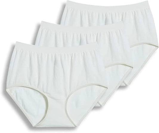 Jockey Women's Underwear Comfies Cotton Brief - 3 Pack, Ivory, 8