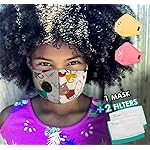 OAXYGEN FACE Kids MASK Washable Cotton Cartoons MASK and 2PCS Replacement Filter (White Kitty) 8 SETS