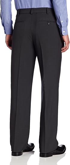 Van Heusen Men's Flat Front Ultimate Traveler Pant, Grey, 38W x 32L